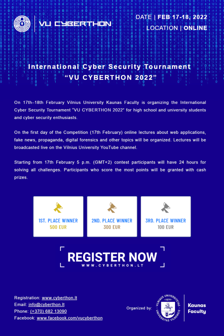 International Cyber Security Tournament “VU CYBERTHON 2022”